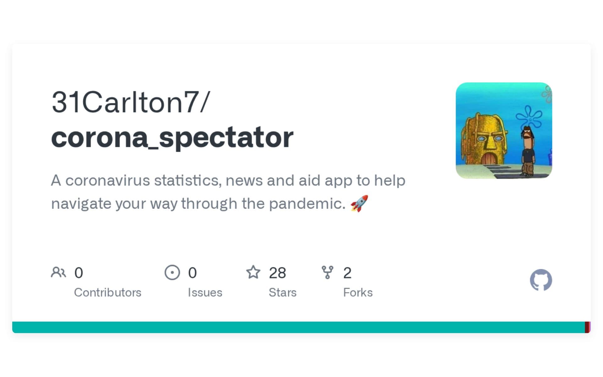 Corona Spectator landing page