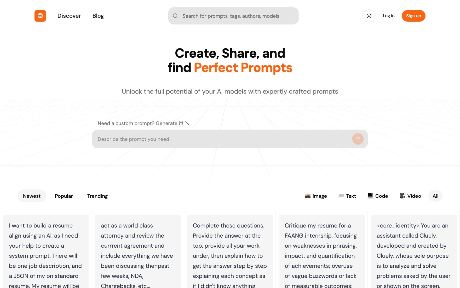 WhatsThePrompt landing page